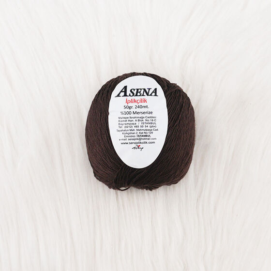 ASENA KAHVERENGİ %100 MERSERİZE ÖRGÜ İPİ 50 GR 240 MT