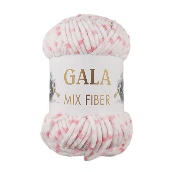 GALA MIX 175 GR. KADİFE İP BEYAZ PEMBE BENEKLİ