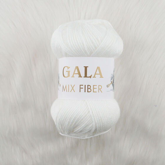 GALA MIX FIBER BEYAZ İNCE AKRİLİK ÖRGÜ İPİ 100 GR