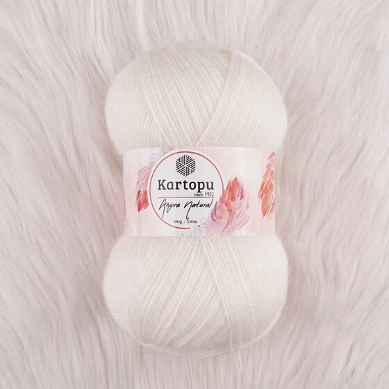 KARTOPU ANGORA NATURAL EL ÖRGÜ İPİ 100 GR.550 MT.