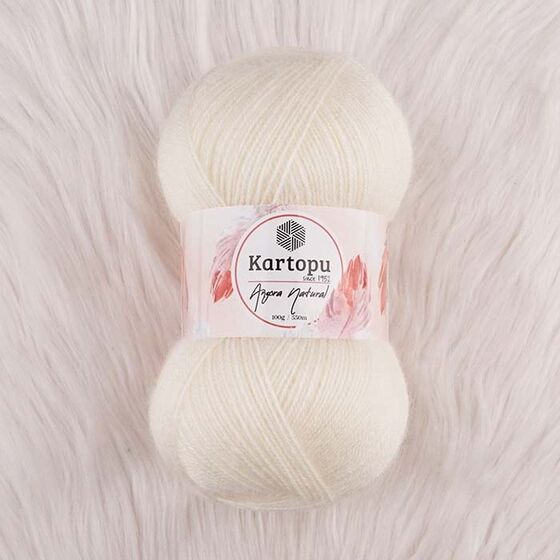 KARTOPU ANGORA NATURAL EL ÖRGÜ İPİ 100 GR.550 MT.