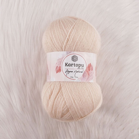 KARTOPU ANGORA NATURAL EL ÖRGÜ İPİ 100 GR.550 MT.