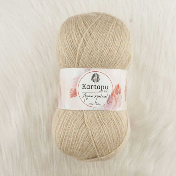 KARTOPU ANGORA NATURAL EL ÖRGÜ İPİ 100 GR.550 MT.