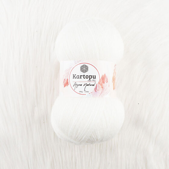 KARTOPU ANGORA NATURAL EL ÖRGÜ İPİ 100 GR.550 MT.