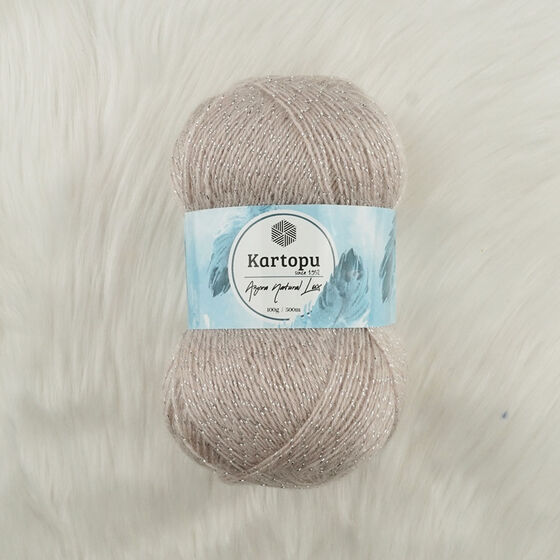 KARTOPU ANGORA NATURAL LÜX EL ÖRGÜ İPİ 100 GR.500 MT.