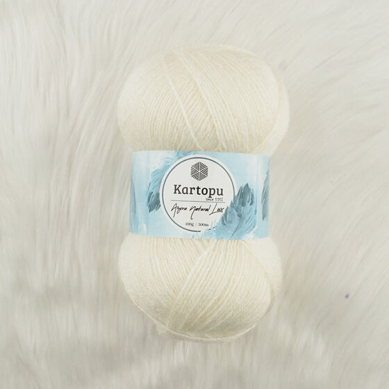 KARTOPU ANGORA NATURAL LÜX EL ÖRGÜ İPİ 100 GR.500 MT.