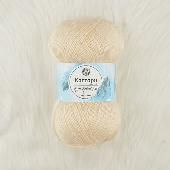 KARTOPU ANGORA NATURAL LÜX EL ÖRGÜ İPİ 100 GR.500 MT.