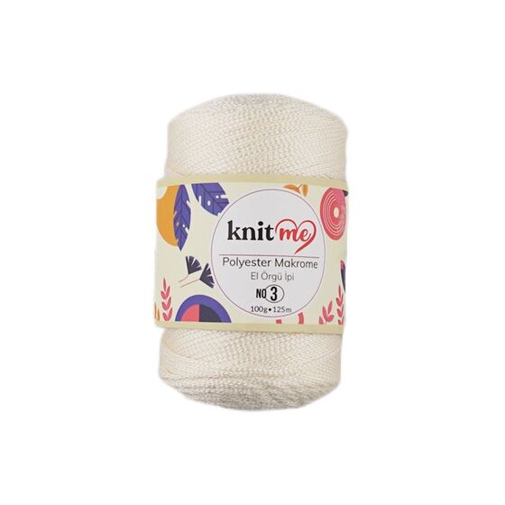 KNİT ME POLYESTER MAKROME EL ÖRGÜ İPİ NO:3 100 GR.125 MT.