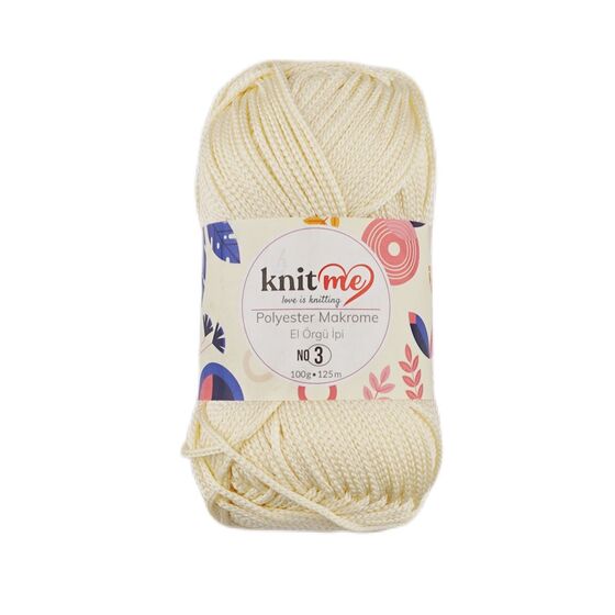 KNİT ME POLYESTER MAKROME EL ÖRGÜ İPİ NO:3 100 GR.125 MT.