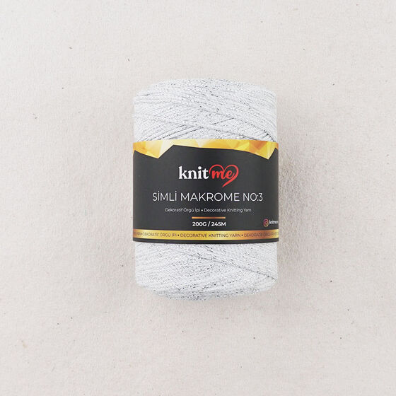 KNİT ME SİMLİ POLYESTER MAKROME İPİ NO:3 200 GR.245 MET