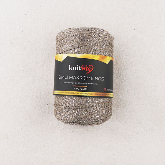 KNİT ME SİMLİ POLYESTER MAKROME İPİ NO:3 200 GR.245 MET