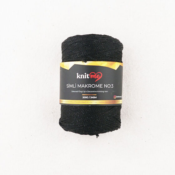 KNİT ME SİMLİ POLYESTER MAKROME İPİ NO:3 200 GR.245 MET