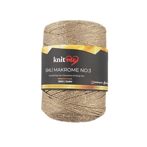 KNİT ME SİMLİ POLYESTER MAKROME İPİ NO:3 200 GR.245 MET