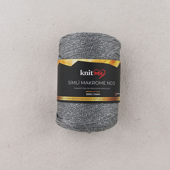 KNİT ME SİMLİ POLYESTER MAKROME İPİ NO:3 200 GR.245 MET