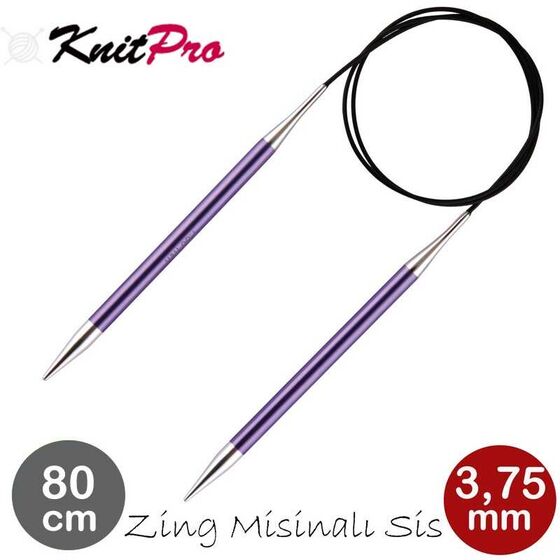 KNİTPRO 47128 ZİNG 80 CM. 3.75 MM. MİSİNALI ŞİŞ