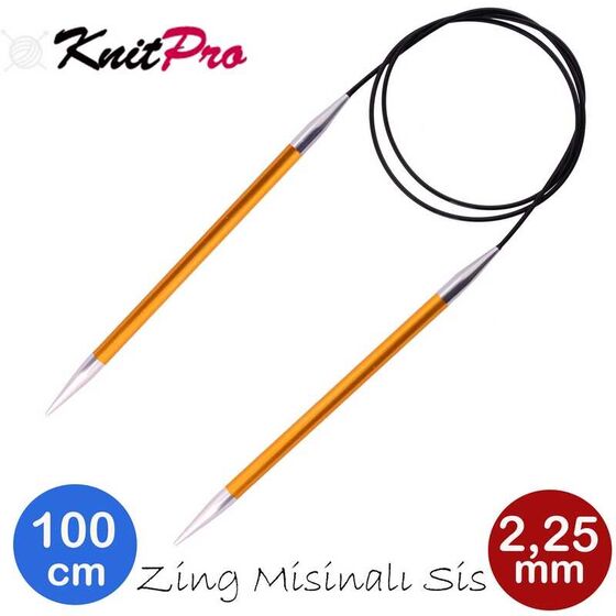 KNİTPRO 47152 ZİNG 100 CM. 2.25 MM. MİSİNALI ŞİŞ