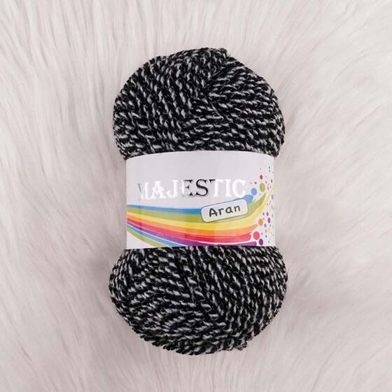 MAJESTIC ARAN BLACK EBRULI HAND KNITTING YARN 100 GR