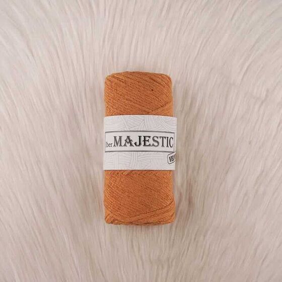 MAJESTİC VELVET KADİFE GÖRÜNÜMLÜ HARDAL MAKROME İPİ 200 GR