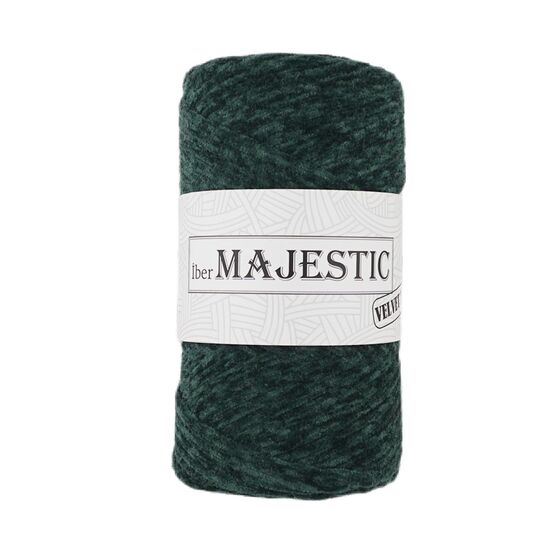 MAJESTİC VELVET KADİFE GÖRÜNÜMLÜ KARA YEŞİL MAKROME İPİ 200 GR