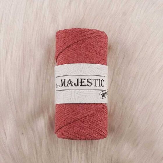 MAJESTİC VELVET KADİFE GÖRÜNÜMLÜ KİREMİT MAKROME İPİ 200 GR