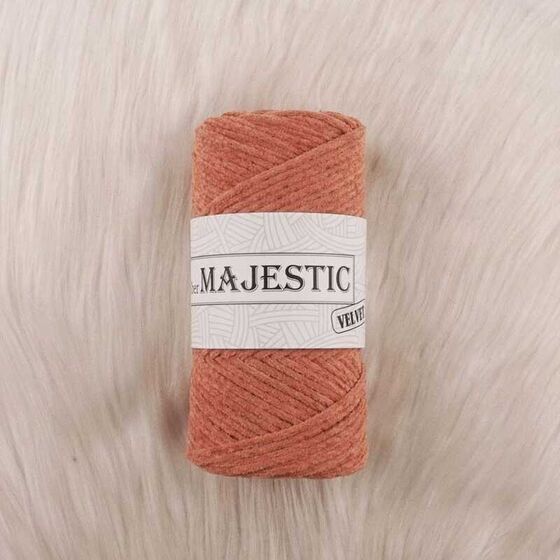 MAJESTİC VELVET KADİFE GÖRÜNÜMLÜ TABA MAKROME İPİ 200 GR