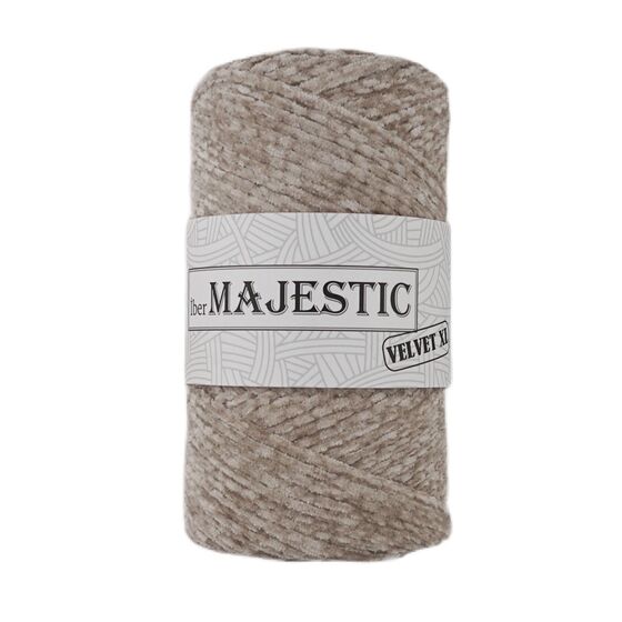 MAJESTİC VELVET XL KADİFE GÖRÜNÜMLÜ AÇIK BEJ MAKROME İPİ 250 GR