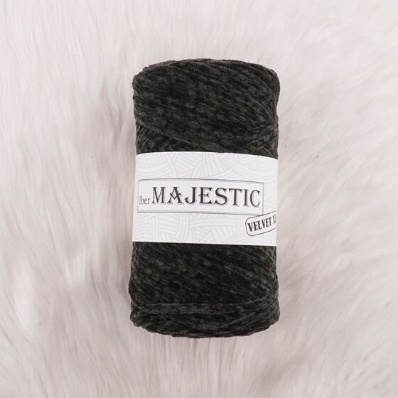 MAJESTİC VELVET XL KADİFE GÖRÜNÜMLÜ ANTRASİT MAKROME İPİ 250 GR