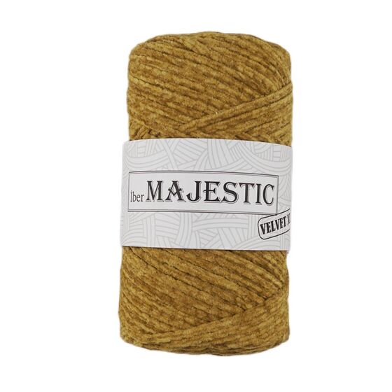 MAJESTİC VELVET XL KADİFE GÖRÜNÜMLÜ HARDAL MAKROME İPİ 250 GR