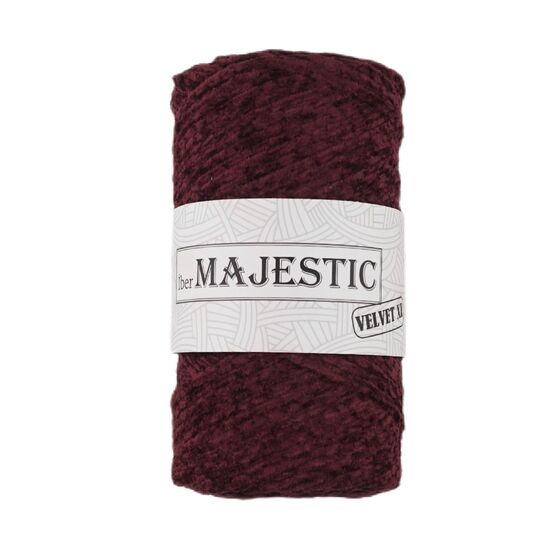 MAJESTİC VELVET XL KADİFE GÖRÜNÜMLÜ KOYU BORDO MAKROME İPİ 250 GR