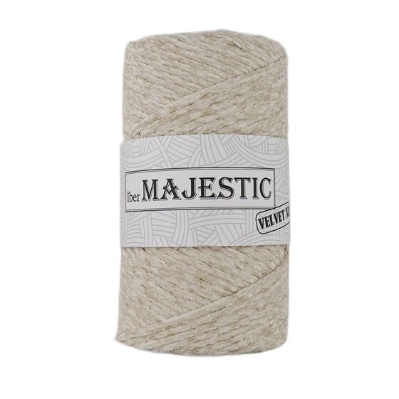 MAJESTİC VELVET XL KADİFE GÖRÜNÜMLÜ KOYU KREM MAKROME İPİ 250 GR