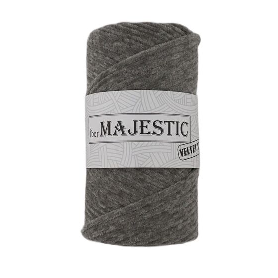 MAJESTİC VELVET XL KADİFE GÖRÜNÜMLÜ ORTA GRİ MAKROME İPİ 250 GR