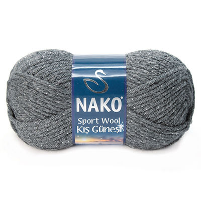 NAKO SPORT WOOL WINTER SUN KNITTING YARN ( SILVERY YARN )