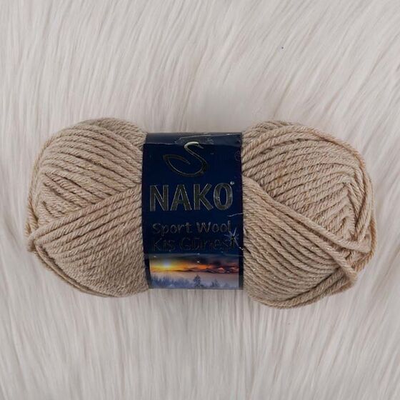 NAKO SPORT WOOL WINTER SUN KNITTING YARN ( SILVERY YARN )