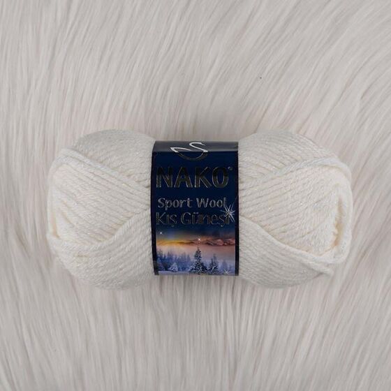 NAKO SPORT WOOL WINTER SUN KNITTING YARN ( SILVERY YARN )