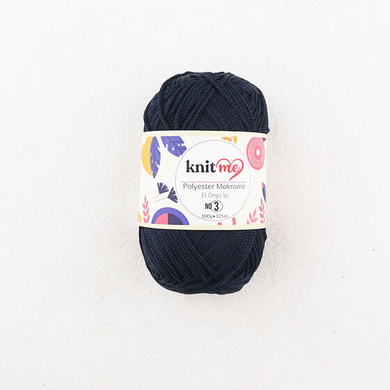 KNİT ME POLYESTER MACROME HAND KNITTING YARN NO:3 100 GR.125 MT.