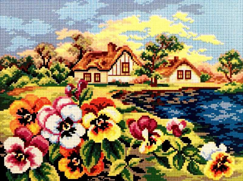 Where Are They Printed Canvas for Cross Stitch Tapestry Gobelin  Embroidery Orchidea 2668J