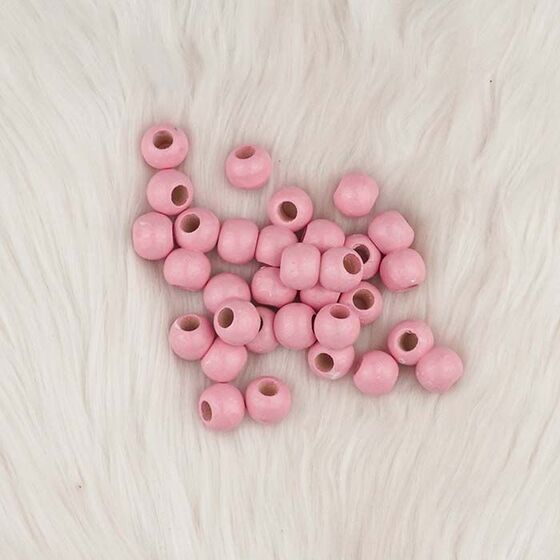 PINK WOOD BEAD 11 MM 50 GR.