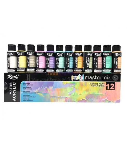 RİCH ACRYLIC MASTER MIX PASTEL SET 60 CC.12 ​​LI 060-11409