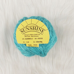 SUNSHINE 50 GR 120 M 50% COTTON 50% VISCOSE KNITTING YARN TURQUOISE - Thumbnail