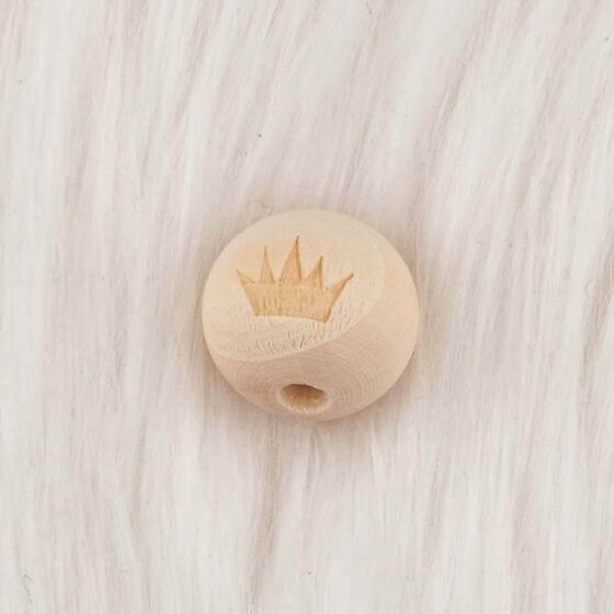 WOODEN BEAD ROUND PRINTED 18mm