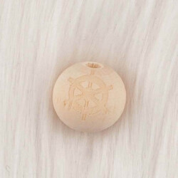 WOODEN BEAD ROUND PRINTED 18mm - Thumbnail